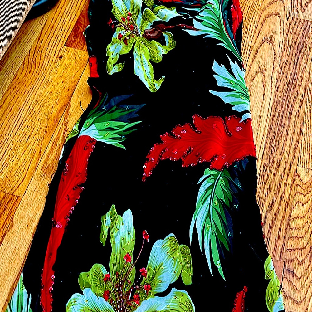 ❤️StunningAlberto Makali100% SilkBeaded&Sequined.GorgeousFloralLeaf patternEUC10 - Picture 4 of 10